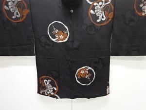 大正ロマン　丸に花模様織り出し漆一つ紋羽織